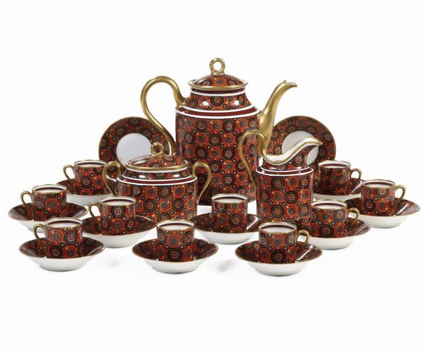 Servizio da caff. <BR>Doccia, Manifattura Richard Ginori, 1880-1890.  - Asta  Arredi per la tavola - Associazione Nazionale - Case d'Asta italiane