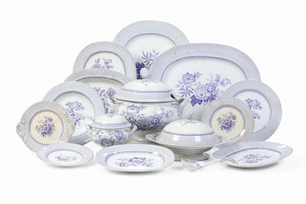 Servizio da tavola Ermine Border.<BR>Inghilterra, Staffordshire, per Primavesi & Sons, 1860-1870 circa.  - Asta  Arredi per la tavola - Associazione Nazionale - Case d'Asta italiane