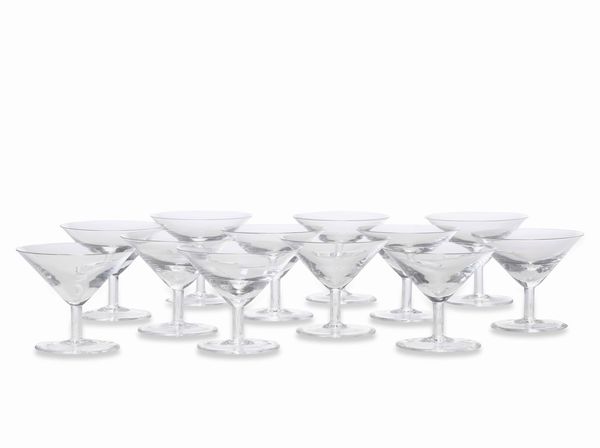 Dodici calici.<BR>Colle val dElsa, Manifattura Arnolfo di Cambio, XX secolo.  - Asta  Arredi per la tavola - Associazione Nazionale - Case d'Asta italiane