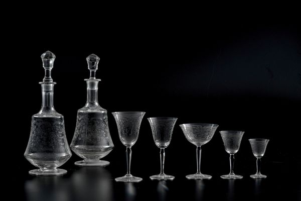 Servizio di calici, XX secolo.  - Asta  Arredi per la tavola - Associazione Nazionale - Case d'Asta italiane