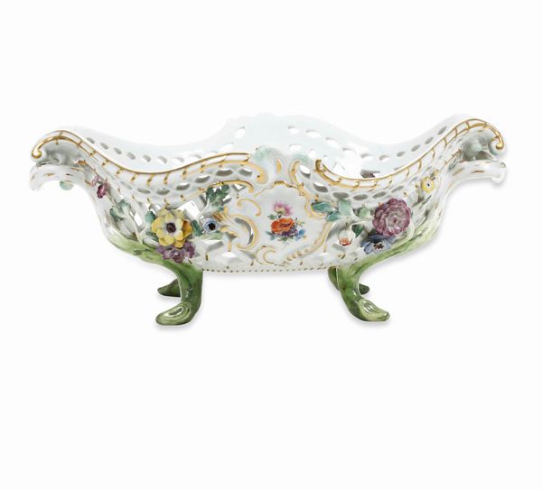 Cestino. <BR>Meissen, inizio del XX secolo.  - Asta  Arredi per la tavola - Associazione Nazionale - Case d'Asta italiane