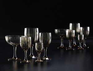 Servizio di calici.<BR>Francia, Manifattura Daum, prima met del XX secolo.  - Asta  Arredi per la tavola - Associazione Nazionale - Case d'Asta italiane