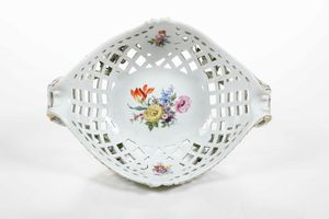 Cestino. <BR>Meissen, inizio del XX secolo.  - Asta  Arredi per la tavola - Associazione Nazionale - Case d'Asta italiane