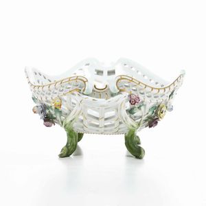 Cestino. <BR>Meissen, inizio del XX secolo.  - Asta  Arredi per la tavola - Associazione Nazionale - Case d'Asta italiane