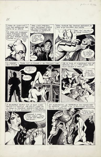 Georges Pichard : Les 110 pilules - Le fleurs du lotus  - Asta Georges Pichard: Maestro Francese del Fumetto Erotico - Associazione Nazionale - Case d'Asta italiane