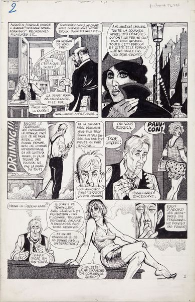 Georges Pichard : L'enqueteuse  - Asta Georges Pichard: Maestro Francese del Fumetto Erotico - Associazione Nazionale - Case d'Asta italiane