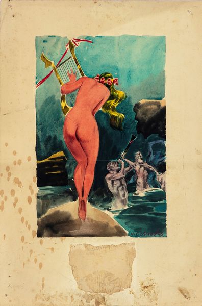 Vittorio Cossio : Ninfa e Satiri  - Asta Fumetti: I Maestri dell'Erotismo - Associazione Nazionale - Case d'Asta italiane