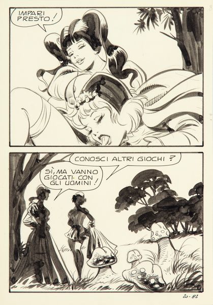 Leone Frollo : Biancaneve - Via della Pigna  - Asta Fumetti: I Maestri dell'Erotismo - Associazione Nazionale - Case d'Asta italiane