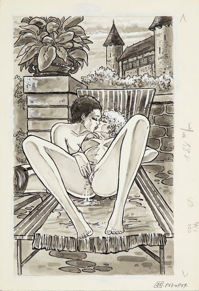 Jacques Géron : Amanti  - Asta Fumetti: I Maestri dell'Erotismo - Associazione Nazionale - Case d'Asta italiane