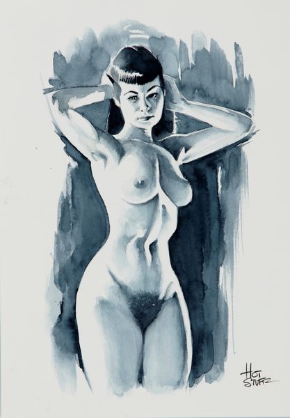 Hot Stuff (Fabio Redaelli) : Bettie Page  - Asta Fumetti: I Maestri dell'Erotismo - Associazione Nazionale - Case d'Asta italiane