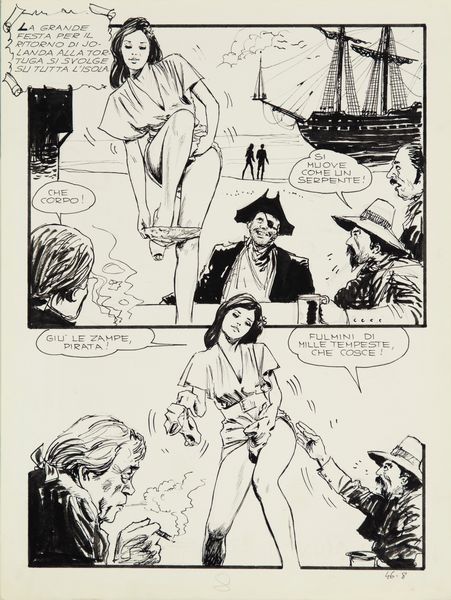 Milo Manara : Jolanda de Almaviva - Trappola mortale  - Asta Fumetti: I Maestri dell'Erotismo - Associazione Nazionale - Case d'Asta italiane