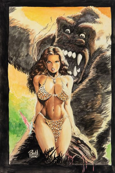 Budd Root : Cavewoman Vs King Kong  - Asta Fumetti: I Maestri dell'Erotismo - Associazione Nazionale - Case d'Asta italiane