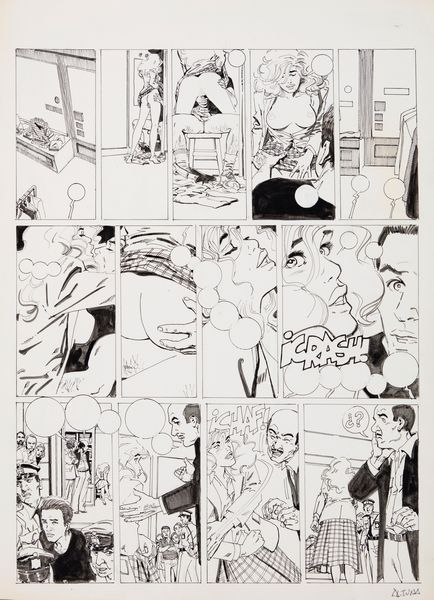 Horacio Altuna : El Mirn - El vestuario  - Asta Fumetti: I Maestri dell'Erotismo - Associazione Nazionale - Case d'Asta italiane