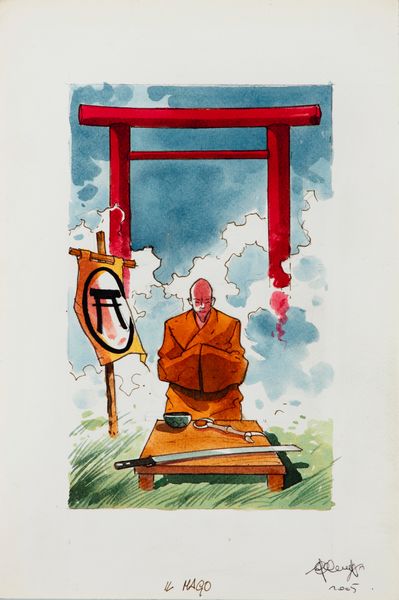 Giancarlo Caracuzzo : Tarocchi dei Samurai - Il Mago  - Asta Fumetti: Tavole e Illustrazioni Originali - Associazione Nazionale - Case d'Asta italiane