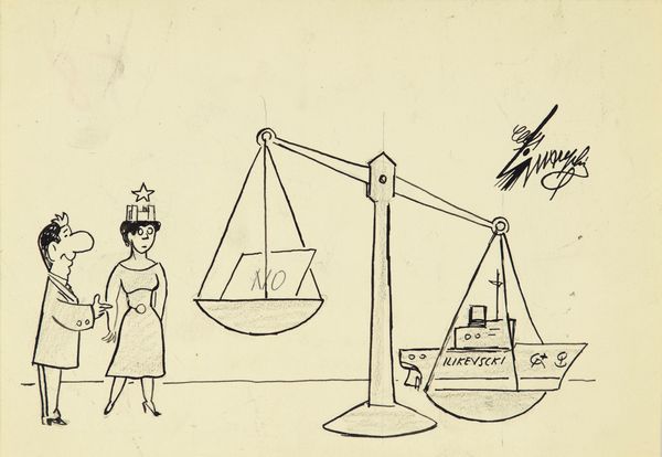 Giovannino Guareschi : Moro macchiavellico  - Asta Fumetti: Tavole e Illustrazioni Originali - Associazione Nazionale - Case d'Asta italiane