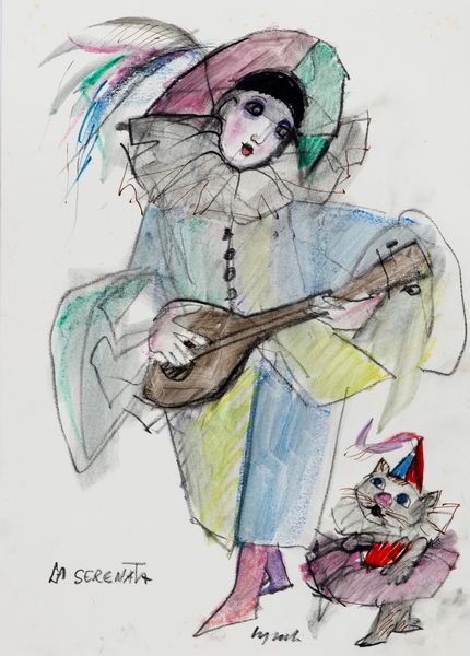 EMANUELE LUZZATI : La serenata  - Asta Fumetti: Tavole e Illustrazioni Originali - Associazione Nazionale - Case d'Asta italiane