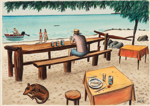 Jacques Loustal : Polinesia  - Asta Fumetti: Tavole e Illustrazioni Originali - Associazione Nazionale - Case d'Asta italiane