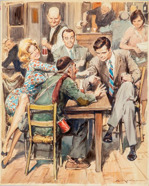 Walter Molino : Marcello Mastroianni  - Asta Fumetti: Tavole e Illustrazioni Originali - Associazione Nazionale - Case d'Asta italiane