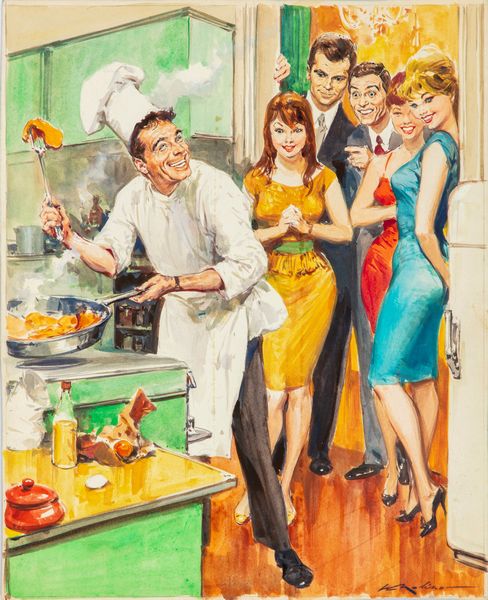 Walter Molino : Ugo Tognazzi  - Asta Fumetti: Tavole e Illustrazioni Originali - Associazione Nazionale - Case d'Asta italiane