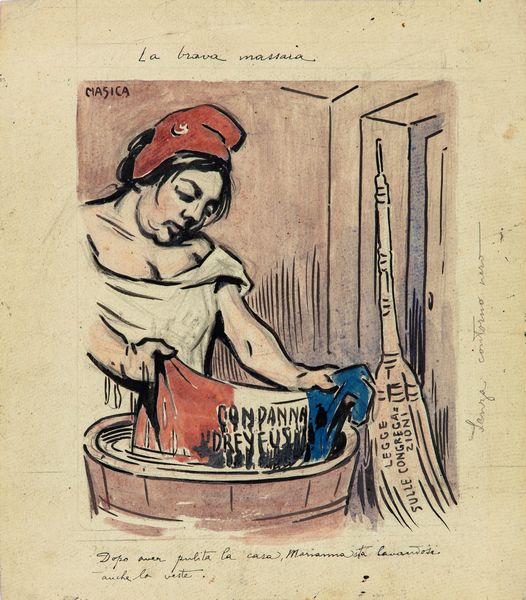 Nasica (Augusto Majani) : La brava massaia  - Asta Fumetti: Tavole e Illustrazioni Originali - Associazione Nazionale - Case d'Asta italiane