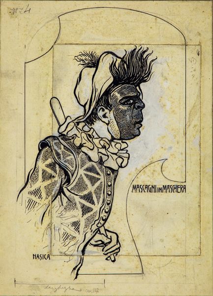 Nasica (Augusto Majani) : Mascagni in maschera  - Asta Fumetti: Tavole e Illustrazioni Originali - Associazione Nazionale - Case d'Asta italiane