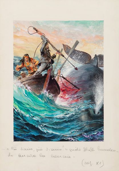 Pikka (Piero Cattaneo) : Moby Dick  - Asta Fumetti: Tavole e Illustrazioni Originali - Associazione Nazionale - Case d'Asta italiane