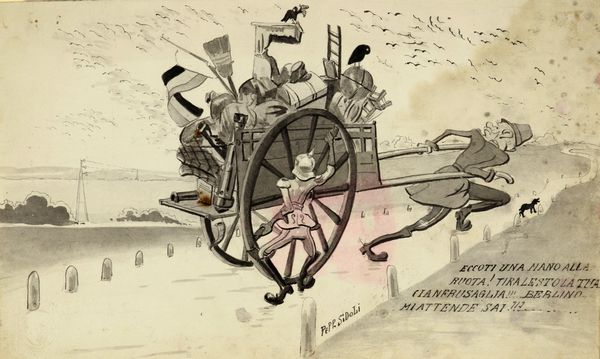 Giuseppe Sidoli : Trasloco politico: l'Austria fa San Martino  - Asta Fumetti: Tavole e Illustrazioni Originali - Associazione Nazionale - Case d'Asta italiane