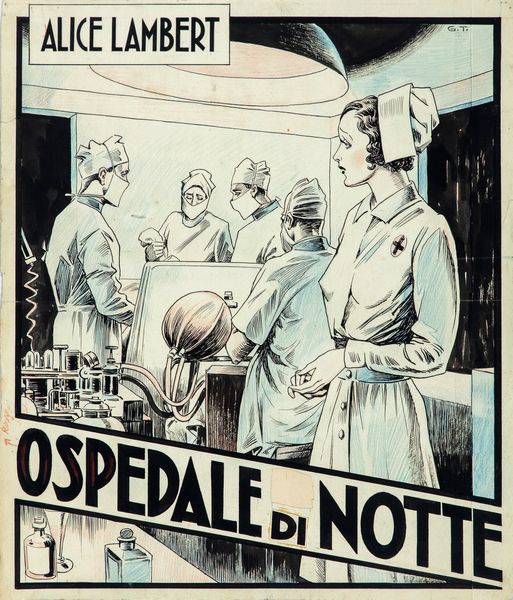 Giove Toppi : Ospedale di notte  - Asta Fumetti: Tavole e Illustrazioni Originali - Associazione Nazionale - Case d'Asta italiane
