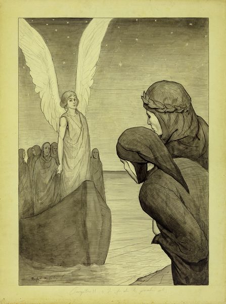 Manfredo Manfredini : Divina Commedia - Purgatorio, Canto  2  - Asta Fumetti: Tavole e Illustrazioni Originali - Associazione Nazionale - Case d'Asta italiane