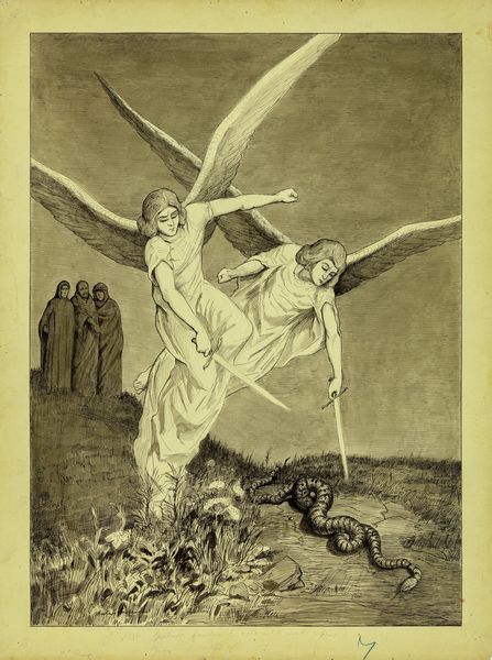 Manfredo Manfredini : Divina Commedia - Purgatorio, Canto  8  - Asta Fumetti: Tavole e Illustrazioni Originali - Associazione Nazionale - Case d'Asta italiane