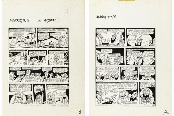 Altan (Francesco Tullio Altan) : Marketing  - Asta Fumetti: Tavole e Illustrazioni Originali - Associazione Nazionale - Case d'Asta italiane