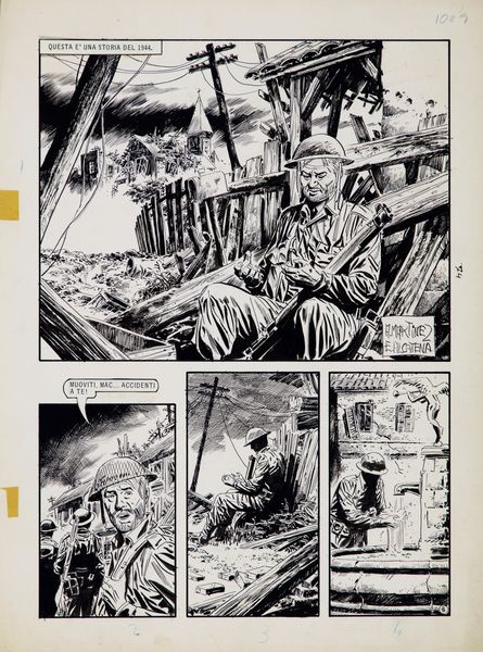 Enrique Alcatena : Press - Manos rojas  - Asta Fumetti: Tavole e Illustrazioni Originali - Associazione Nazionale - Case d'Asta italiane