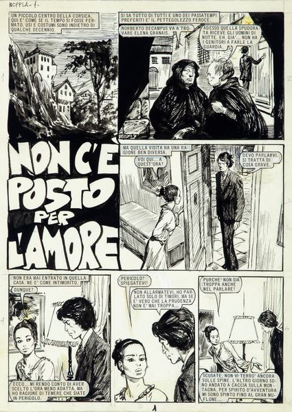 Guido Buzzelli : Non c' posto per l'amore  - Asta Fumetti: Tavole e Illustrazioni Originali - Associazione Nazionale - Case d'Asta italiane