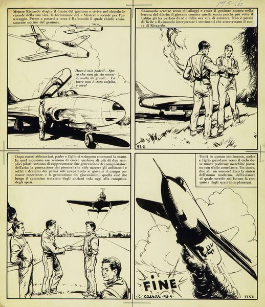 Kurt Caesar : Squadriglia F. Baracca  - Asta Fumetti: Tavole e Illustrazioni Originali - Associazione Nazionale - Case d'Asta italiane