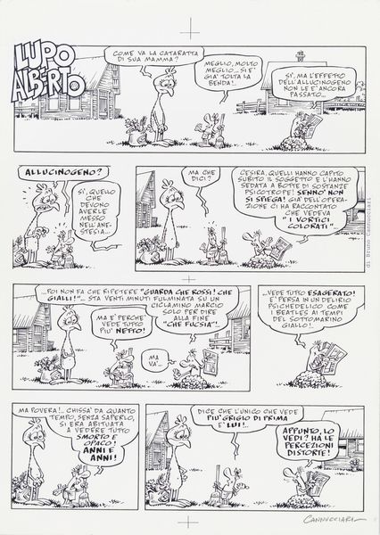 Bruno Cannucciari : Lupo Alberto  - Asta Fumetti: Tavole e Illustrazioni Originali - Associazione Nazionale - Case d'Asta italiane