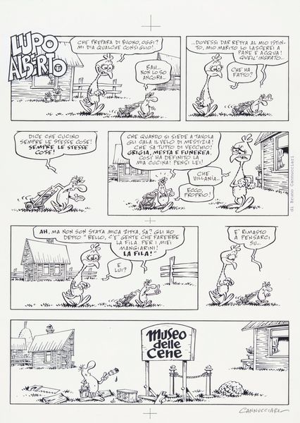 Bruno Cannucciari : Lupo Alberto  - Asta Fumetti: Tavole e Illustrazioni Originali - Associazione Nazionale - Case d'Asta italiane