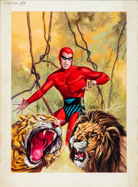 Mario Caria : Phantom: L'uomo mascherato  - Asta Fumetti: Tavole e Illustrazioni Originali - Associazione Nazionale - Case d'Asta italiane