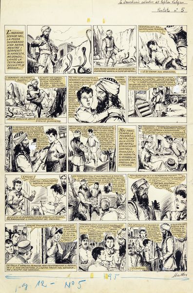 Haltor (Aldo Torchio) : Le straordinarie avventure di Capitan Salgari  - Asta Fumetti: Tavole e Illustrazioni Originali - Associazione Nazionale - Case d'Asta italiane