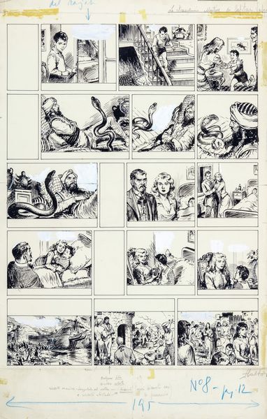 Haltor (Aldo Torchio) : Le straordinarie avventure di Capitan Salgari  - Asta Fumetti: Tavole e Illustrazioni Originali - Associazione Nazionale - Case d'Asta italiane