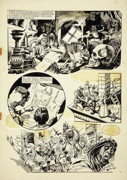 Horacio Lalia : Nekradamus - El monstruo del lago  - Asta Fumetti: Tavole e Illustrazioni Originali - Associazione Nazionale - Case d'Asta italiane