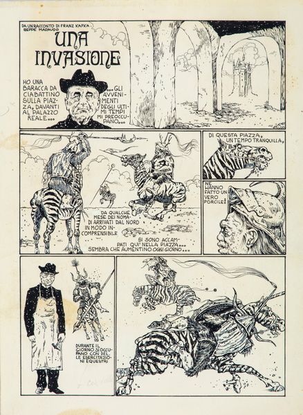 Giuseppe Madaudo : Una invasione  - Asta Fumetti: Tavole e Illustrazioni Originali - Associazione Nazionale - Case d'Asta italiane