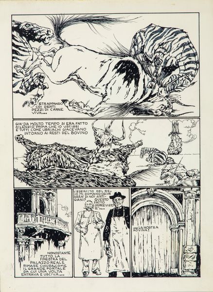 Giuseppe Madaudo : Una invasione  - Asta Fumetti: Tavole e Illustrazioni Originali - Associazione Nazionale - Case d'Asta italiane