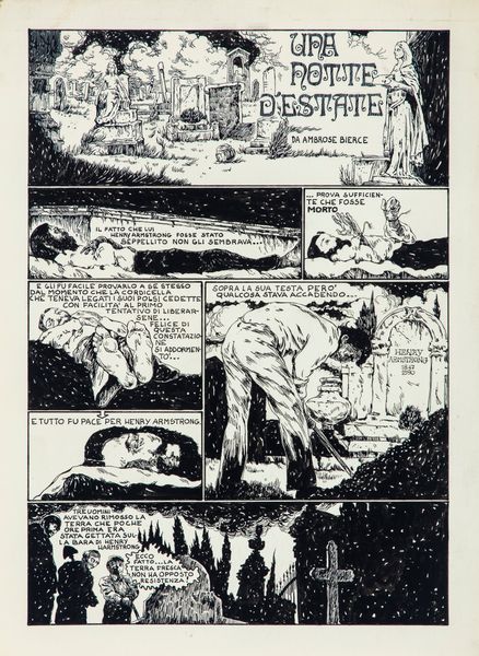 Giuseppe Madaudo : Una notte d'estate  - Asta Fumetti: Tavole e Illustrazioni Originali - Associazione Nazionale - Case d'Asta italiane