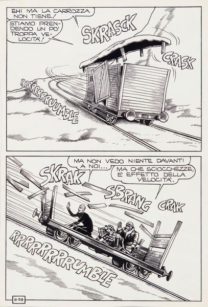 Magnus (Roberto Raviola) : Alan Ford - L'albero di Natale  - Asta Fumetti: Tavole e Illustrazioni Originali - Associazione Nazionale - Case d'Asta italiane