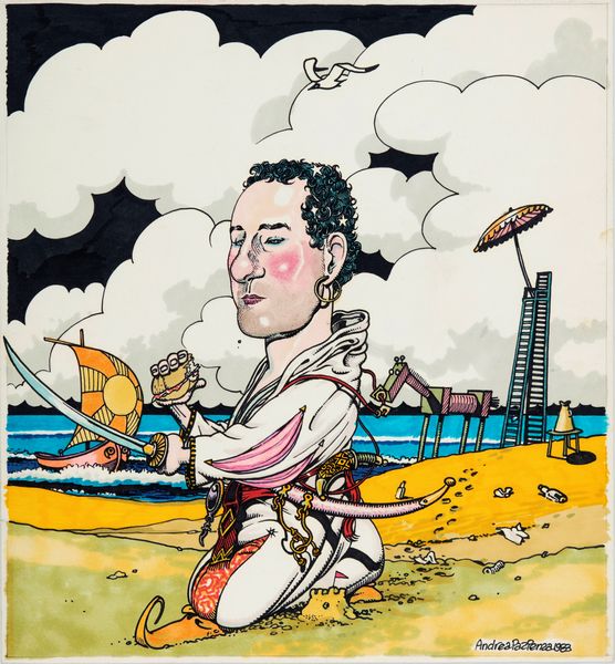 Andrea Pazienza : Omaggio a Fellini: Lo Sceicco Bianco  - Asta Fumetti: Tavole e Illustrazioni Originali - Associazione Nazionale - Case d'Asta italiane