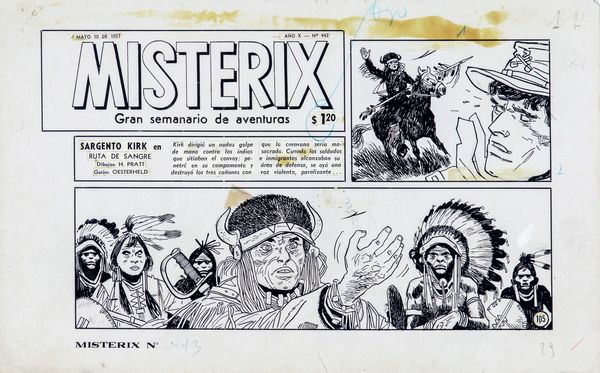 Hugo Pratt : Il Sergente Kirk - Sentiero di sangue  - Asta Fumetti: Tavole e Illustrazioni Originali - Associazione Nazionale - Case d'Asta italiane