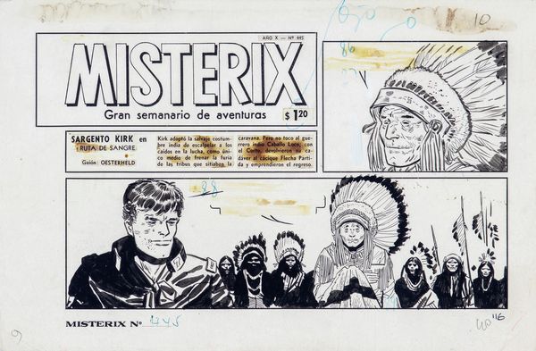 Hugo Pratt : Il Sergente Kirk - Sentiero di sangue  - Asta Fumetti: Tavole e Illustrazioni Originali - Associazione Nazionale - Case d'Asta italiane