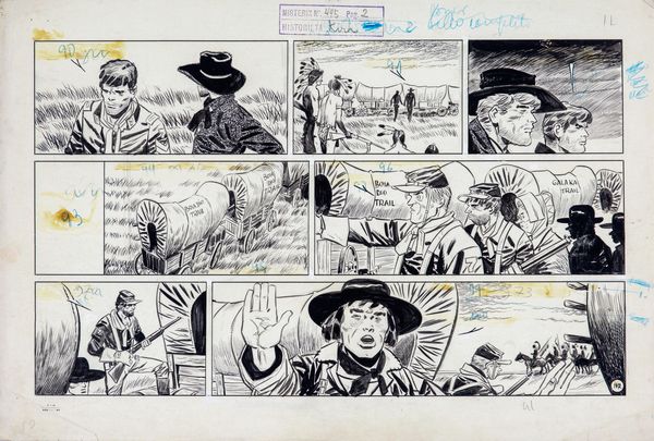 Hugo Pratt : Il Sergente Kirk - Sentiero di sangue  - Asta Fumetti: Tavole e Illustrazioni Originali - Associazione Nazionale - Case d'Asta italiane
