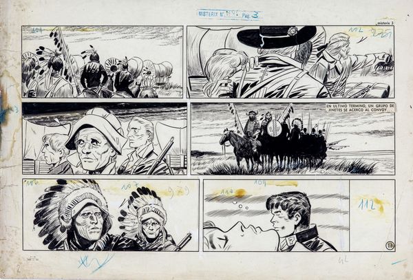 Hugo Pratt : Il Sergente Kirk - Sentiero di sangue  - Asta Fumetti: Tavole e Illustrazioni Originali - Associazione Nazionale - Case d'Asta italiane