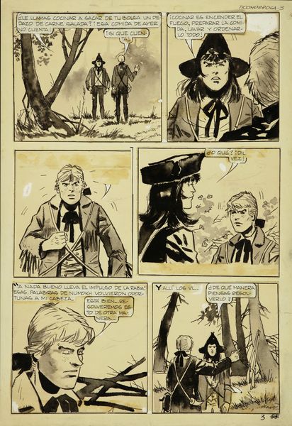Hugo Pratt : Ticonderoga  - Asta Fumetti: Tavole e Illustrazioni Originali - Associazione Nazionale - Case d'Asta italiane